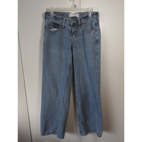Hollister Denim - Hollister Womens Low Rise Baggy Jeans Size 26 R Blue Light Wash Wide Leg